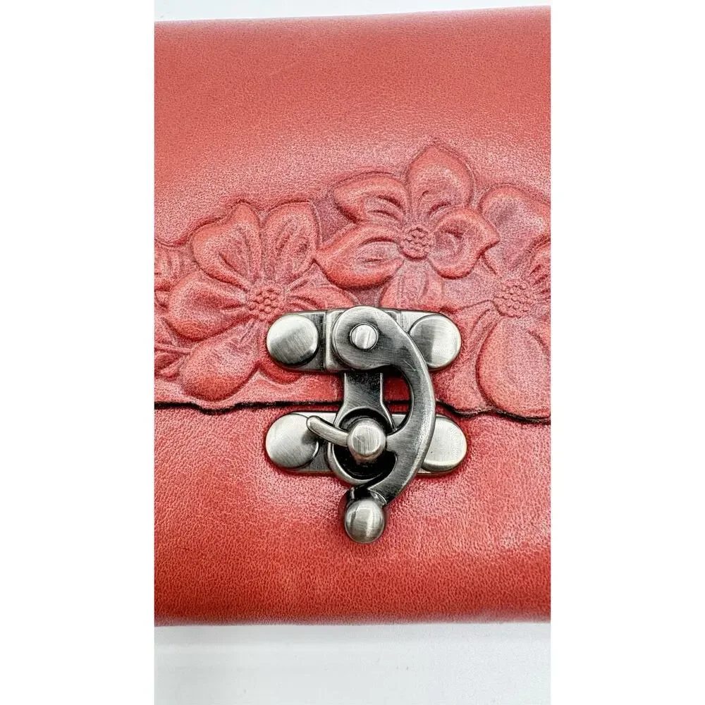 Patricia Nash Hand Cut Tooled Collection Teresa Floral Embossed Leather Wallet